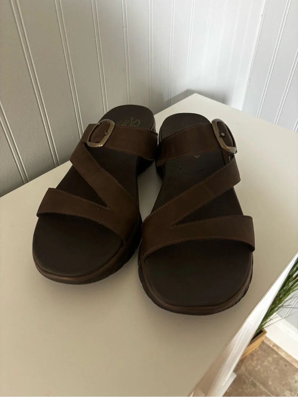 Skechers Women's Dark Brown Buckle Slide Mules - Picture 2 of 10
